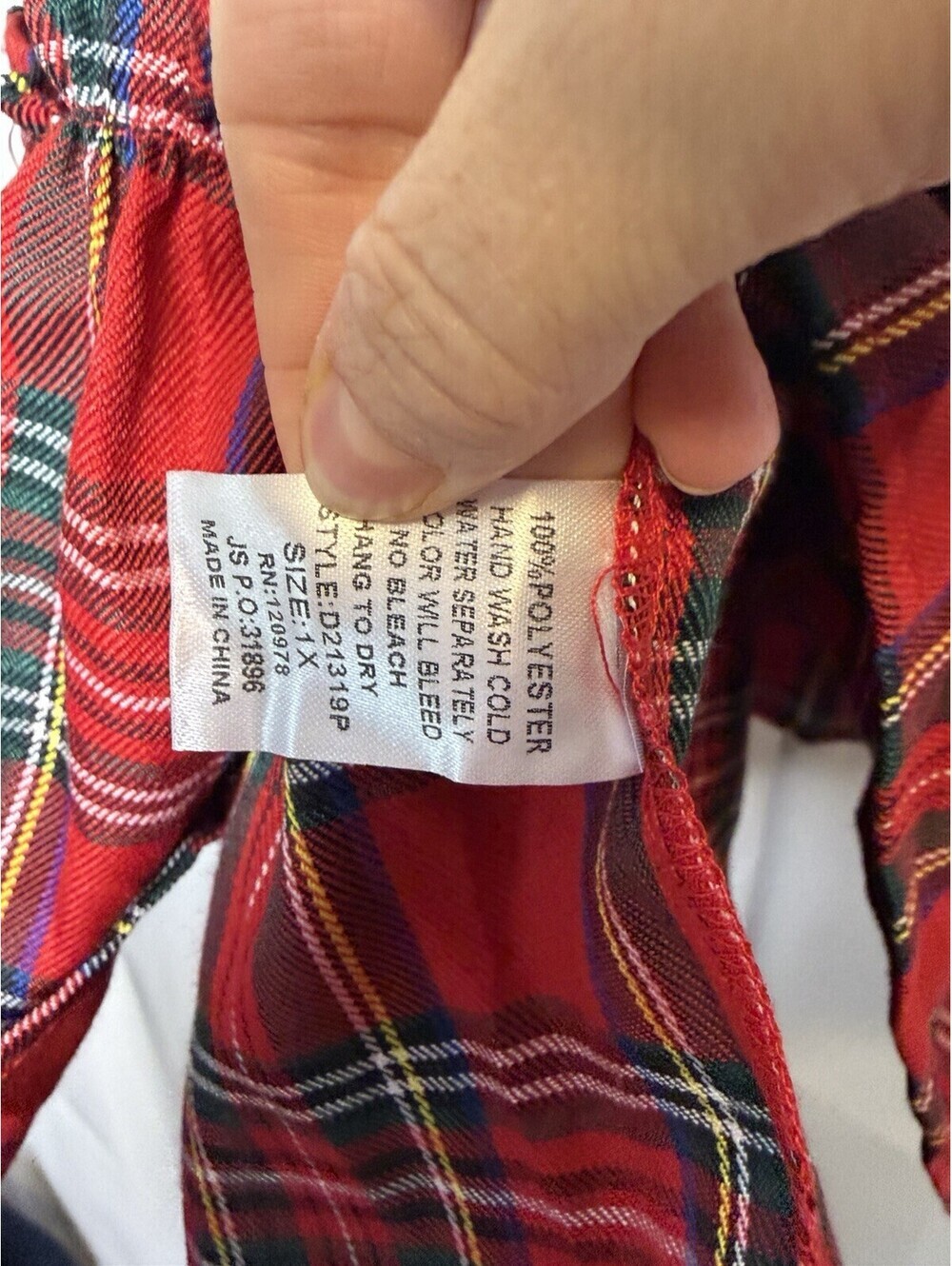 NWT Entro Judy Puff Sleeve Red Plaid Ruffle Tiered Mini Dress Size 1X Retail $78 - Picture 9 of 9